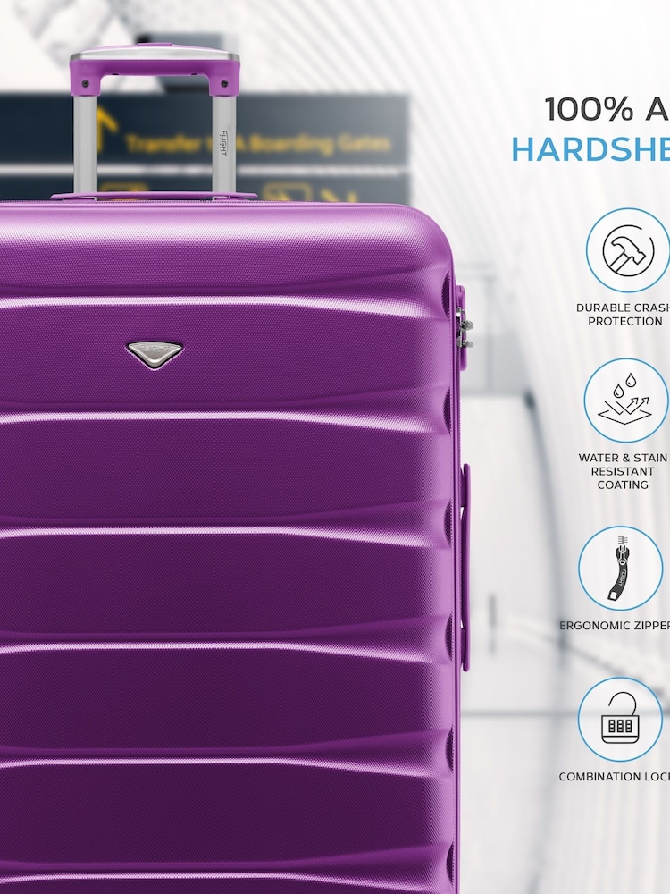 Flight Knight Large Hardcase Lightweight Check In Suitcase With 4 Wheels - Image 2 of 7