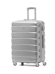 Flight Knight Silver Medium Hardcase Lightweight Check In Suitcase With 4 Wheels - Image 1 of 7