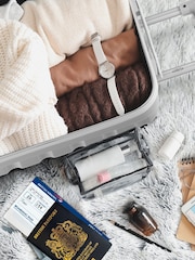 Flight Knight Silver Medium Hardcase Lightweight Check In Suitcase With 4 Wheels - Image 5 of 7