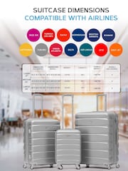 Flight Knight Silver Medium Hardcase Lightweight Check In Suitcase With 4 Wheels - Image 6 of 7