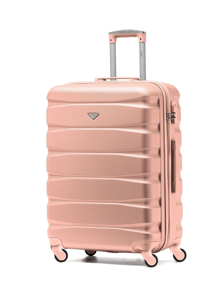 Flight Knight Rose Gold Medium Hardcase Lightweight Check In Suitcase With 4 Wheels - Image 1 of 7