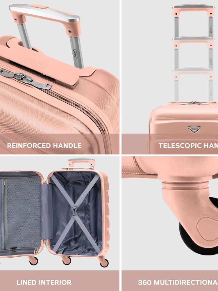 Flight Knight Rose Gold Medium Hardcase Lightweight Check In Suitcase With 4 Wheels - Image 7 of 7
