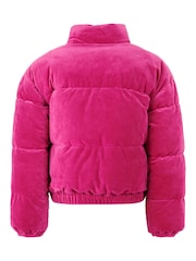 Juicy Couture Pink Velour Puffer Jacket - Image 6 of 8
