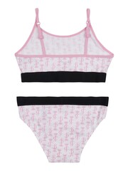 Juicy Couture Juicy White/Pink Printed Bralette & Brief Underwear Set - Image 2 of 2