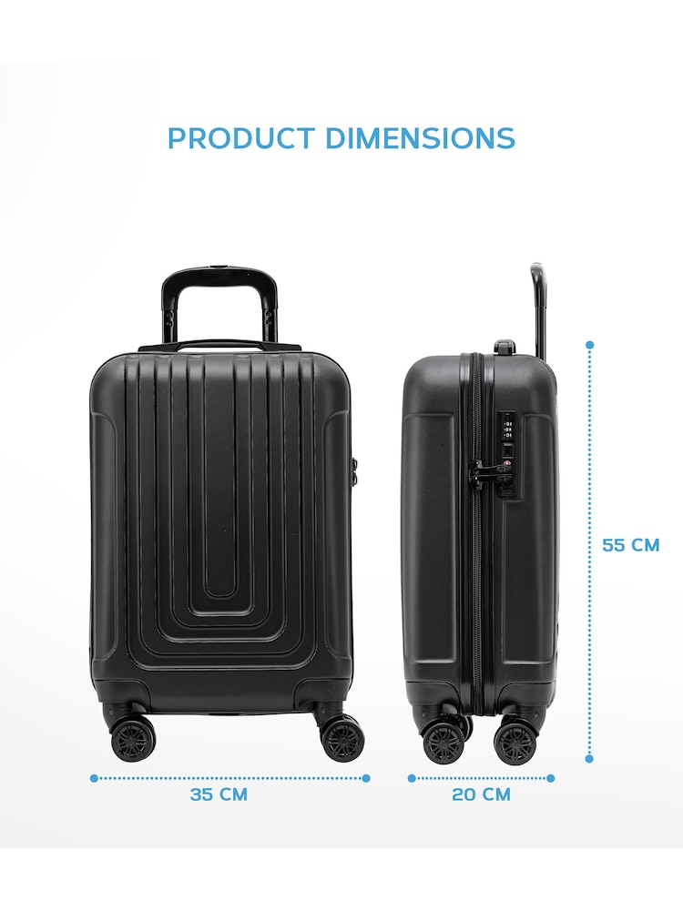 Schwarz/Champagner - Flight Knight Easy Jet Hartschalen-Kabinengepäck Koffer 55x35x20cm Set aus 2 Stück​​​​​​​ - Bild 2 von 7