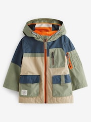 Neutral Colourblock Utility Shower Resistant Summer Coat (3mths-7yrs) - Image 8 of 9