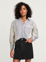 Black Denim Raw Hem 100% Cotton Mini Skirt - Image 1 of 9