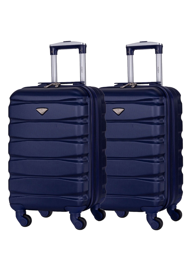 Flight Knight EasyJet Overhead 55x35x20cm Hard Shell Cabin Carry On Case Suitcase Set Of 2 - Image 1 of 7