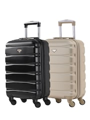 Flight Knight EasyJet Overhead 55x35x20cm Hard Shell Cabin Carry On Case Suitcase Set Of 2 - Image 1 of 7