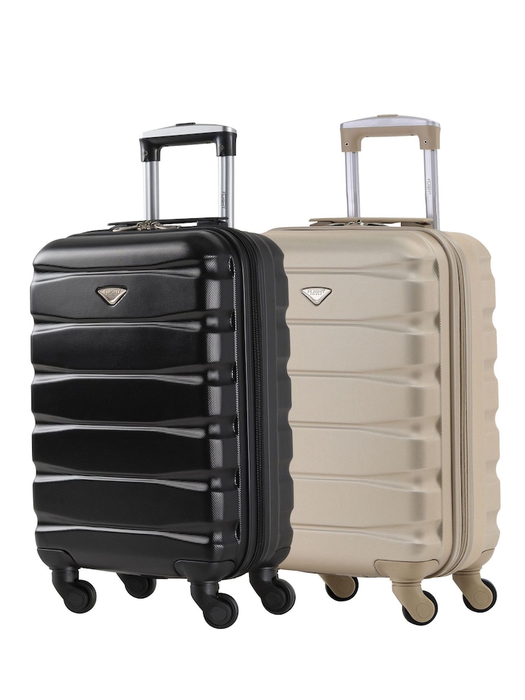 Flight Knight EasyJet Overhead 55x35x20cm Hard Shell Cabin Carry On Case Suitcase Set Of 2 - Image 1 of 7