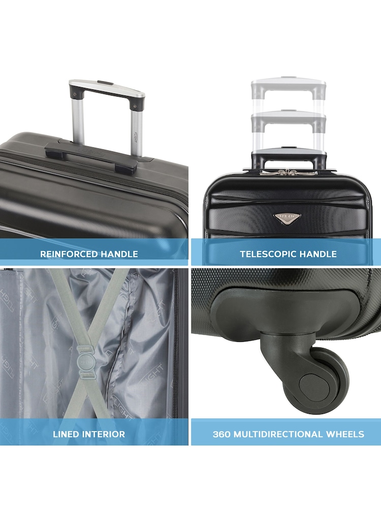 Flight Knight EasyJet Overhead 55x35x20cm Hard Shell Cabin Carry On Case Suitcase Set Of 2 - Image 2 of 7