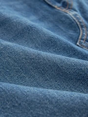 Mid Blue Denim Raw Hem 100% Cotton Mini Skirt - Image 6 of 6