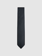 Reiss Navy Ceremony Textured Silk-Blend Tie - Image 1 of 5