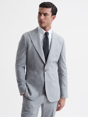 Reiss Navy Ceremony Textured Silk-Blend Tie - Image 1 of 5