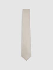 Reiss Soft Champagne Ceremony Textured Silk Blend Tie - Image 1 of 5