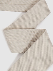 Reiss Soft Champagne Ceremony Textured Silk Blend Tie - Image 3 of 5