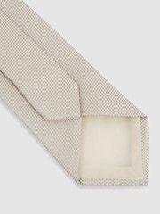 Reiss Soft Champagne Ceremony Textured Silk Blend Tie - Image 4 of 5