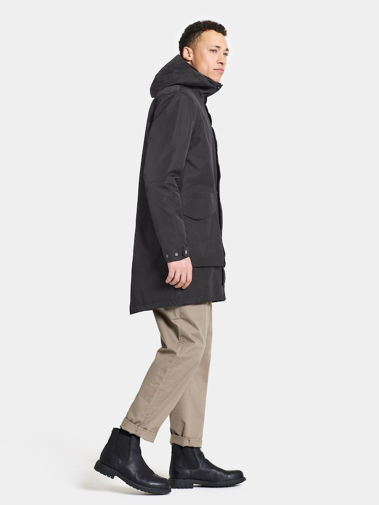 Didriksons Black Mens Andreas Parka Jacket - Image 4 of 4