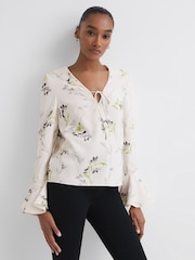 Florere Floral V-Neck Top - Image 1 of 5