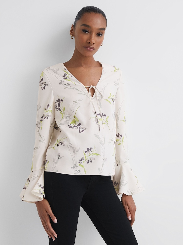 Florere Floral V-Neck Top - Image 1 of 5