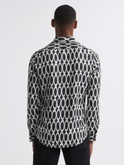 Reiss Black Mozart Monogram Button-Through Shirt - Image 4 of 5