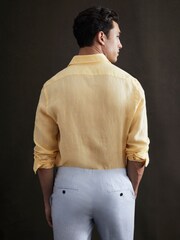 Reiss Lemon Ruban Linen Button-Through Shirt - Image 5 of 8