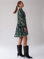 Religion Green A-Line Shirt Dress With Pockets And Long Sheer Sleeves - Image 6 of 6
