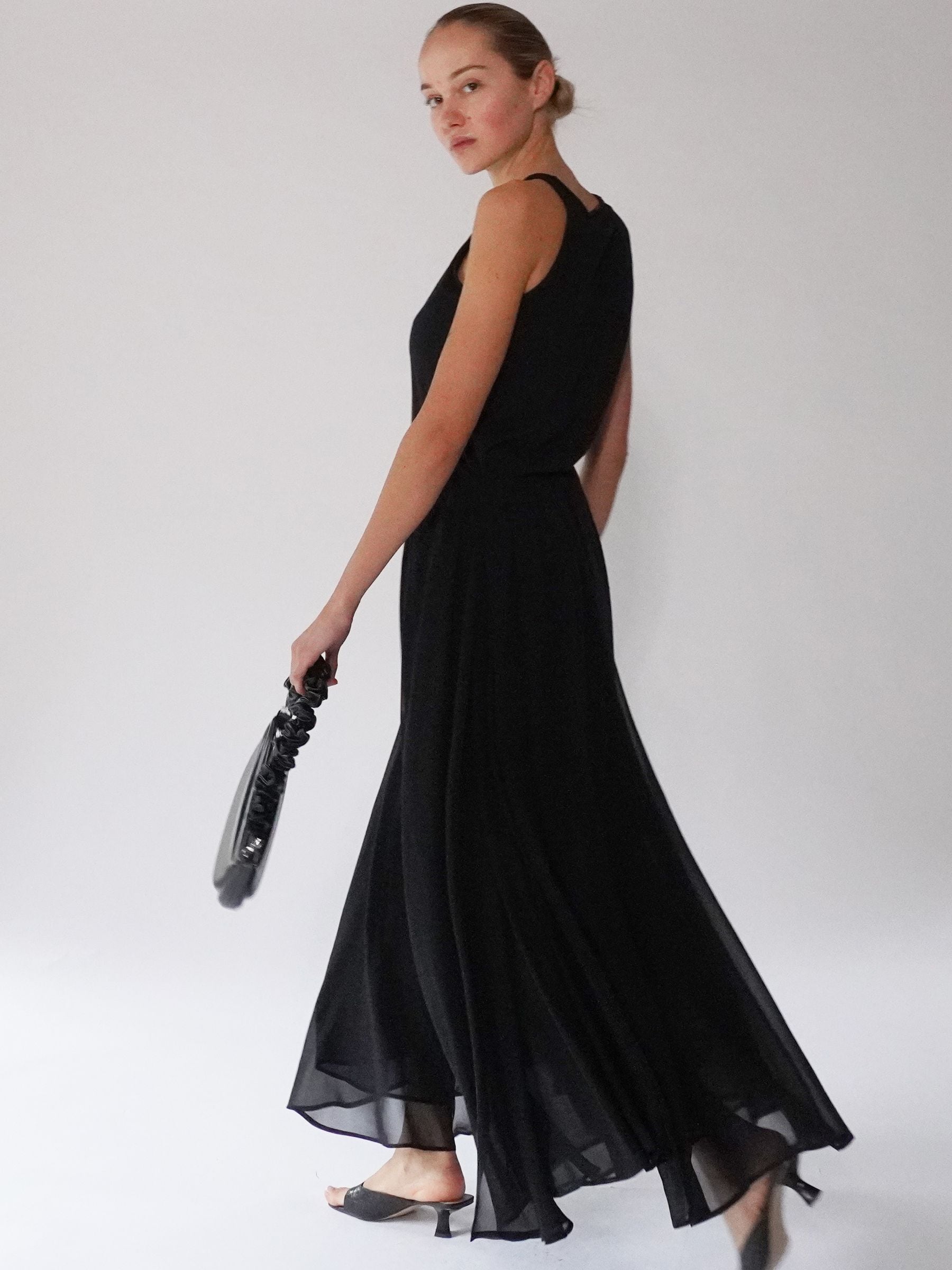 美品✨アメリ SHEER DOCKING PLEATS DRESS ロング 黒 Buy Religion Black Eligion Floaty Sheer Multi Layered Olsen Maxi