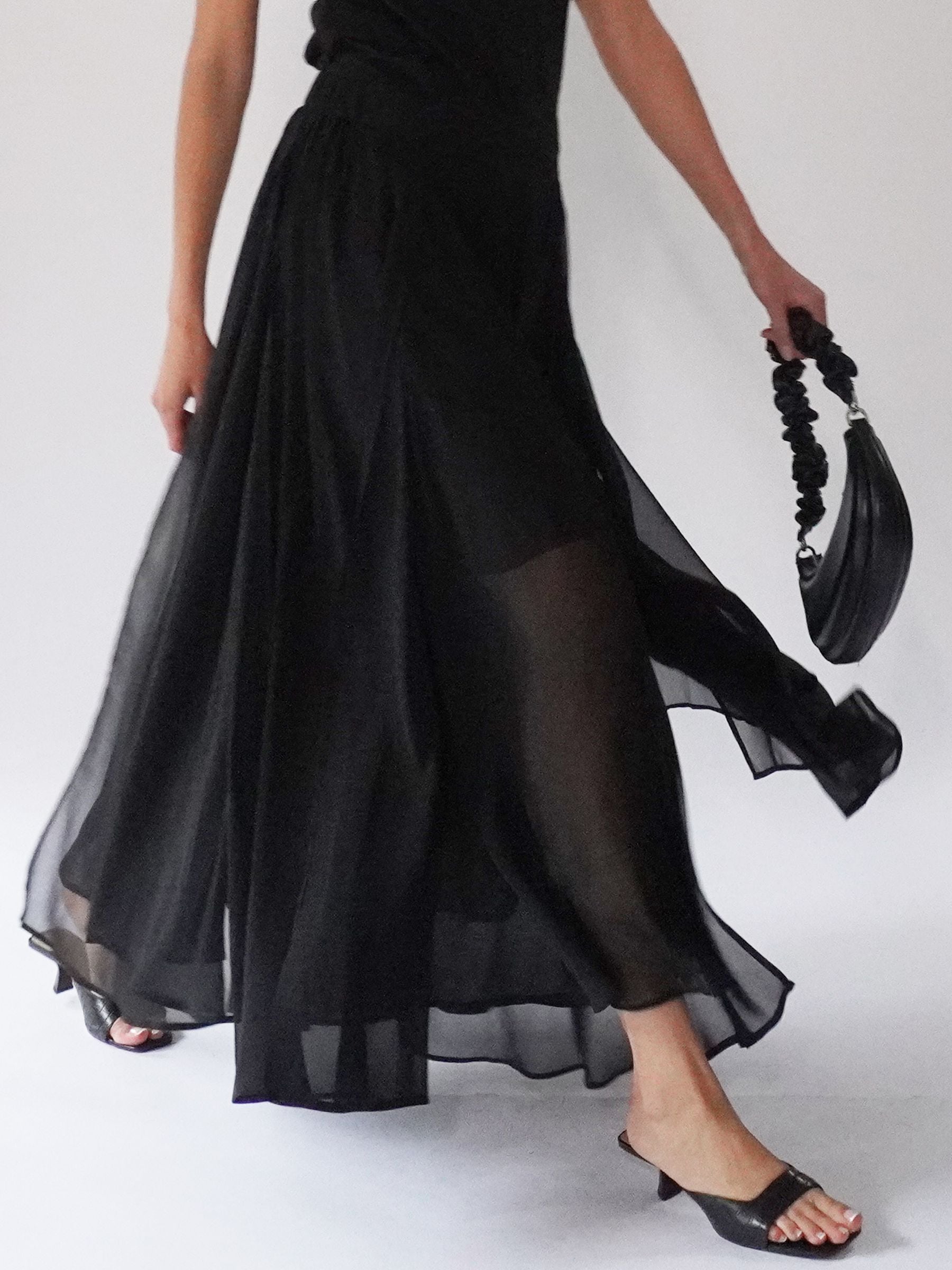 Buy Religion Black Eligion Floaty Sheer Multi Layered Olsen Maxi