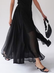 Religion Black Eligion Floaty Sheer Multi Layered Olsen Maxi Skirt - Image 5 of 6
