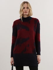 Religion Blue High Neck Jumper Tunic Dress In Neutral Pattern - Image 3 of 8