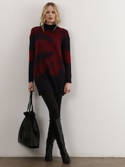 Religion Blue High Neck Jumper Tunic Dress In Neutral Pattern - Image 5 of 8