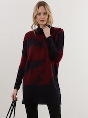 Religion Blue High Neck Jumper Tunic Dress In Neutral Pattern - Image 6 of 8