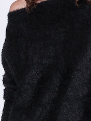 Religion Black Off The Shoulder Super Soft Fluffy Jumper - Image 6 of 6