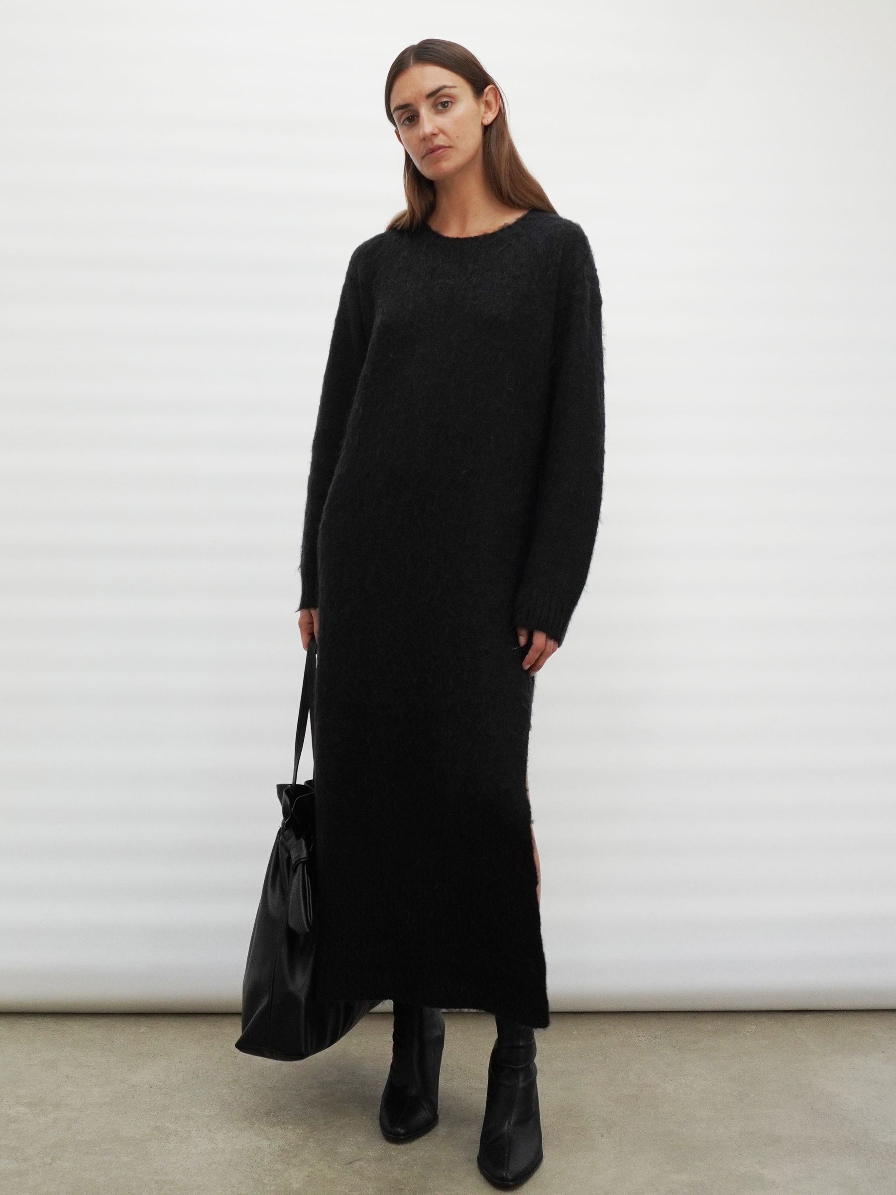 Acheter Noir Religion robe mi longue en maille Heritage confortable en fil doux et duveteux from Next Luxembourg