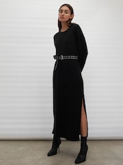 Religion Black Cosy Heritage Knitted Midi Dress In Soft Fluffy Yarn - Image 2 of 6