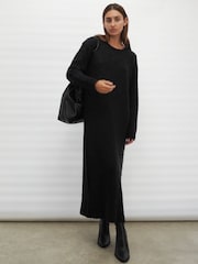 Religion Black Cosy Heritage Knitted Midi Dress In Soft Fluffy Yarn - Image 3 of 6