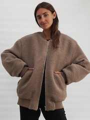 Religion Natural Reversible Nylon Fleece Teddy Bomber Jacket - Image 2 of 9