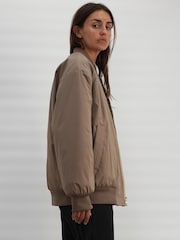 Religion Natural Reversible Nylon Fleece Teddy Bomber Jacket - Image 4 of 9
