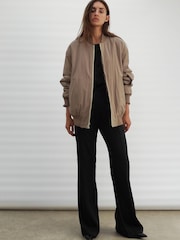 Religion Natural Reversible Nylon Fleece Teddy Bomber Jacket - Image 5 of 9