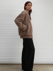 Religion Natural Reversible Nylon Fleece Teddy Bomber Jacket - Image 6 of 9