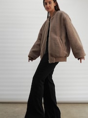 Religion Natural Reversible Nylon Fleece Teddy Bomber Jacket - Image 8 of 9