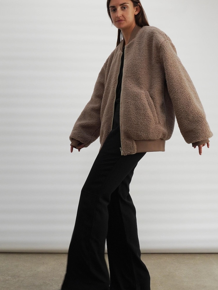 Religion Natural Reversible Nylon Fleece Teddy Bomber Jacket - Image 8 of 9