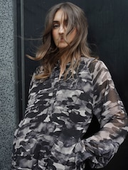 Religion Black Tiered Maxi Shirt Dress In Beautiful Prints - Image 2 of 8