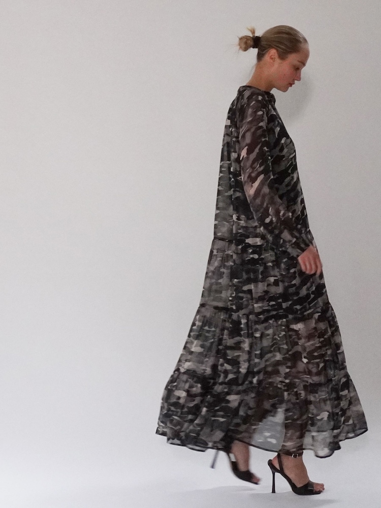 Religion Black Tiered Maxi Shirt Dress In Beautiful Prints - Image 8 of 8