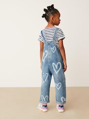 Denim Heart Print Mom Dungarees (3-16yrs) - Image 2 of 6