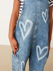 Denim Heart Print Mom Dungarees (3-16yrs) - Image 4 of 6
