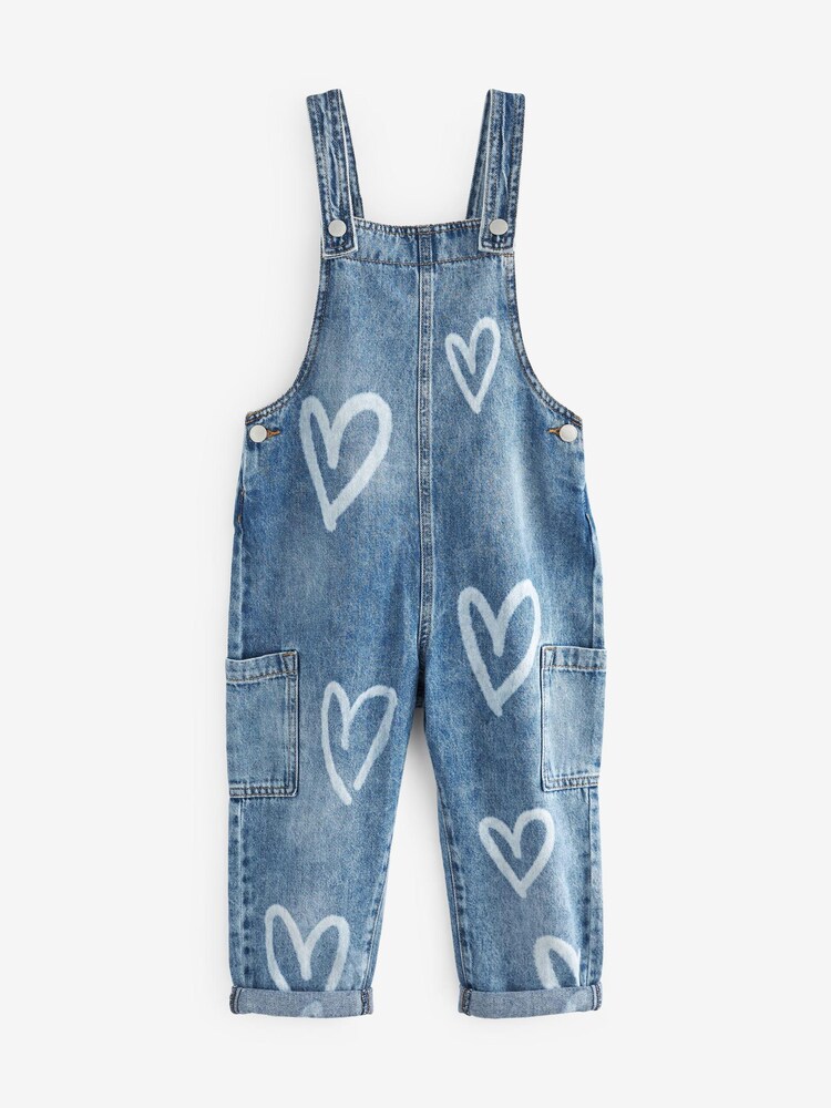 Denim Heart Print - Ogrodniczki o kroju mom (3–16 lat) - Image 5 of 6