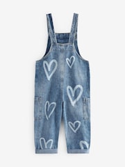 Denim Heart Print Mom Dungarees (3-16yrs) - Image 6 of 6
