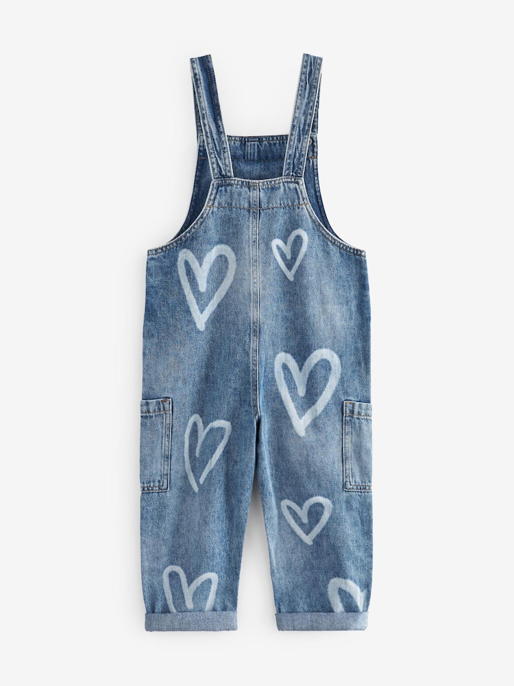 Denim Heart Print Mom Dungarees (3-16yrs) - Image 6 of 6